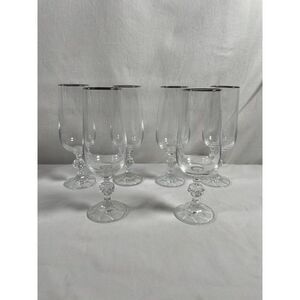 ONE (1) Fluted Champagne Import Assoc Crystal Bohemia Claudia Pattern 6.75”
